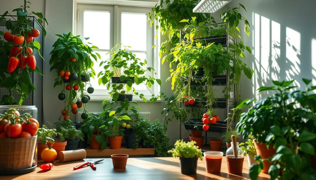 indoor vegetable garden setup